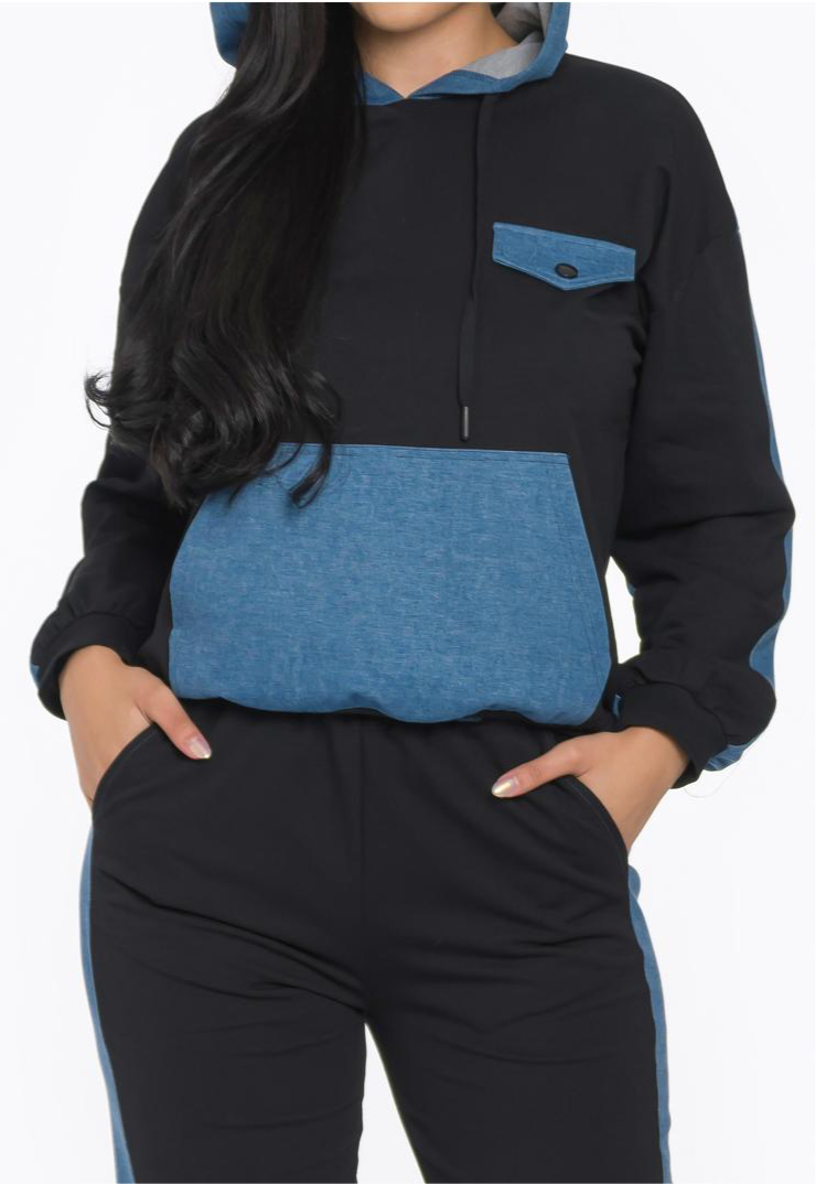 Hoodie black set