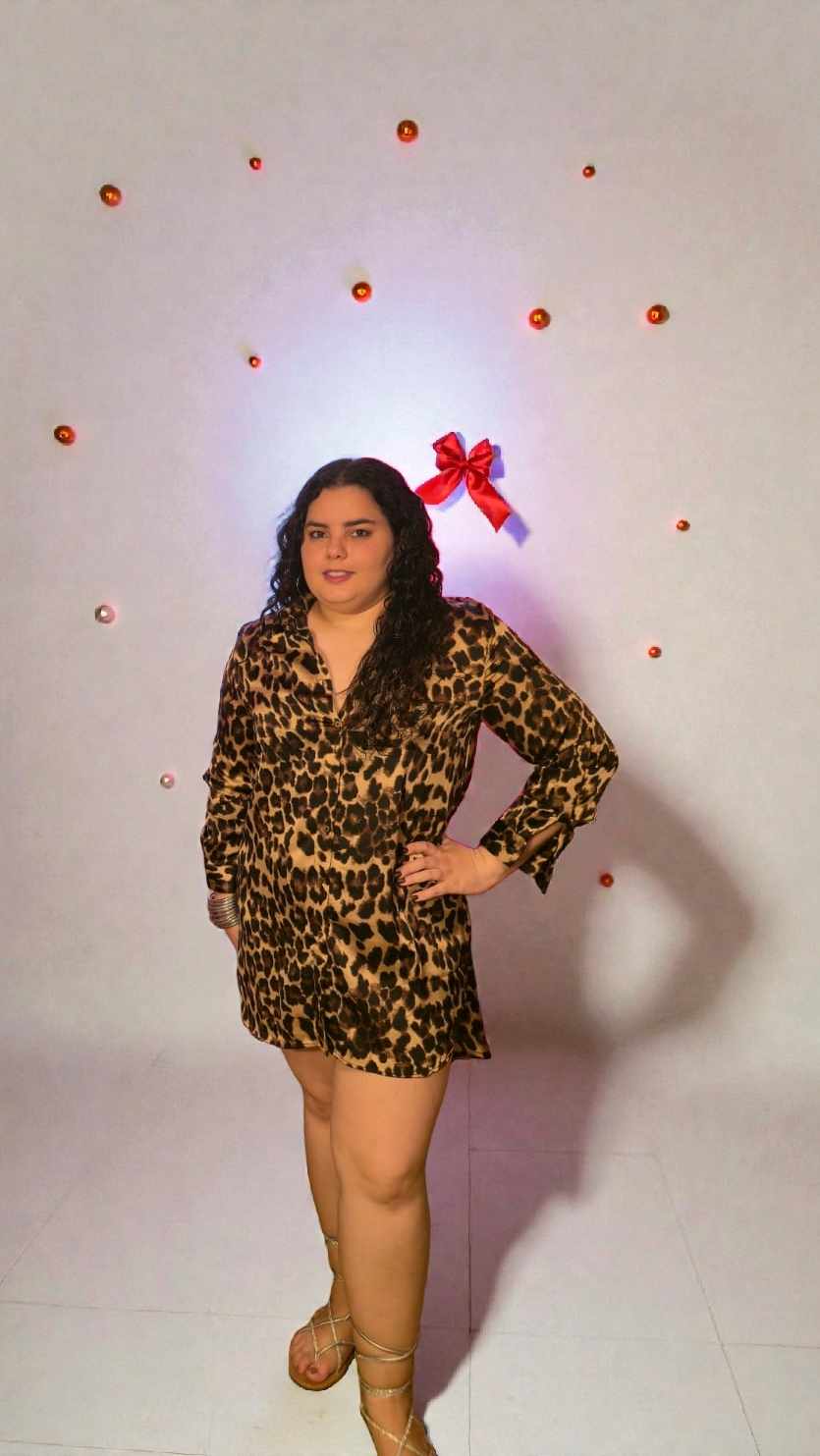 Satin Leopard Dress