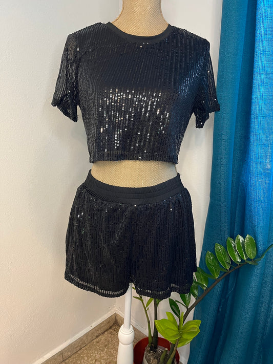 Glam Black Short Set